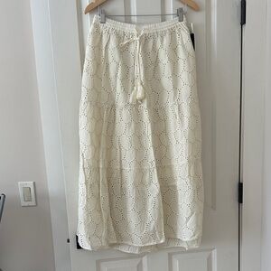 Chic Cream Eyelet Maxi Skirt